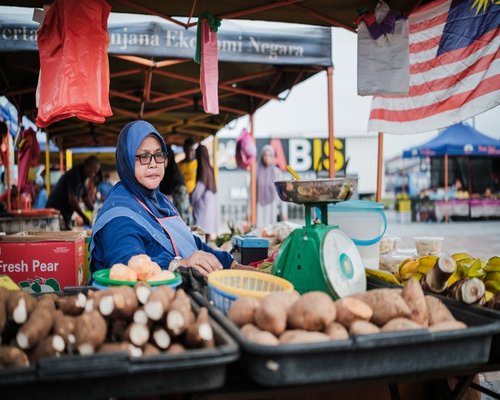 Fresh fruits and vegetables at a local Malaysian morning market