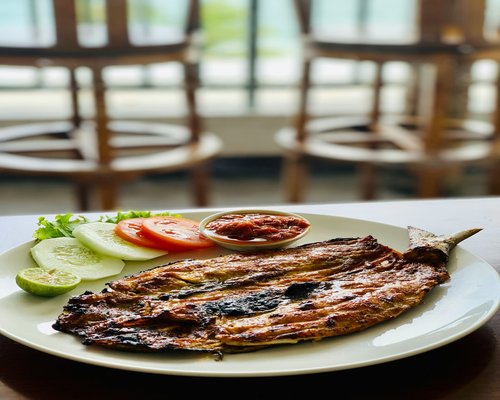Grilled local fish served on a plate